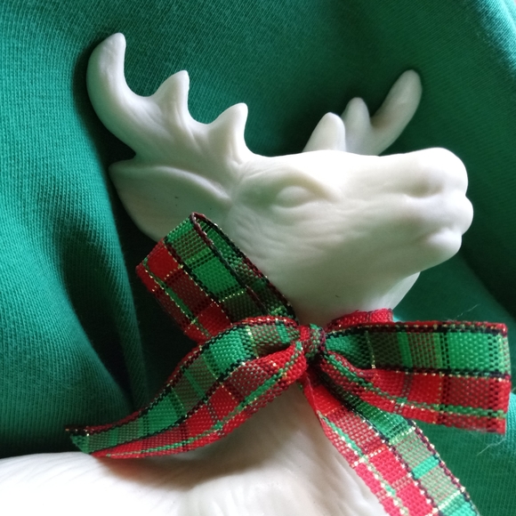Vtg Bisque Porcelain Holiday Deer - Picture 5 of 9